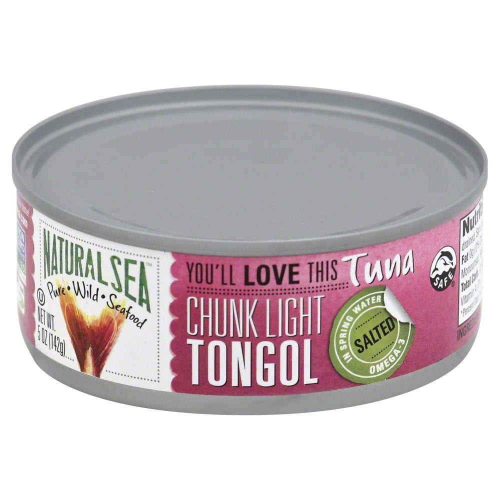 Natural Sea Tongol Tuna, Chunk Lite, Salted, 5 Oz