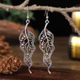 thumbnail image 4 of Grandest Birch 1 Pair Lady Earrings Creative Leaf Shape Individual Rhinestone Drop Earrings for Gift Rhinestone,Alloy Green, 4 of 8