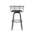 thumbnail image 3 of Amisco Turbo 26 In. Swivel Counter Stool - Black Faux Leather / Black Metal, 3 of 10