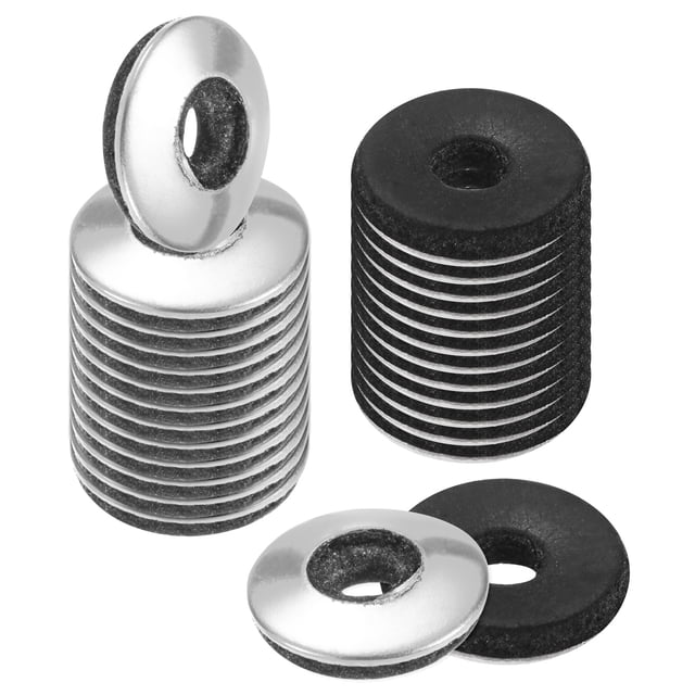 paquete de 80 arandelas de goma selladoras epdm, arandelas de goma de neopreno de acero inoxidable 304 #8 x 1/2"od para tornillos/máquinas/barcos/techos, vista frontal con arandelas negras de neopreno apiladas junto a arandelas metalizadas de acero inoxidable, forma circular con orificio central, textura gomosa visible y superficie pulida en los protectores metálicos, adecuada para juntas y amortiguación en sujetadores; la pila compacta también es usada frecuentemente para almacenamiento organizado de repuestos.