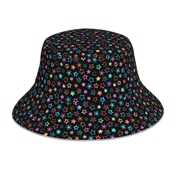 Balery Multi-Colored Stars Sombreros para el sol para hombre y mujer, sombrero de pescador con UPF 50+