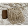 thumbnail image 2 of QYMHOODS Handmade Macrame Crossbody Bag – Boho Woven Shoulder Bag with Fringe for Women, Casual Summer Beach Purse,Beige, 2 of 5