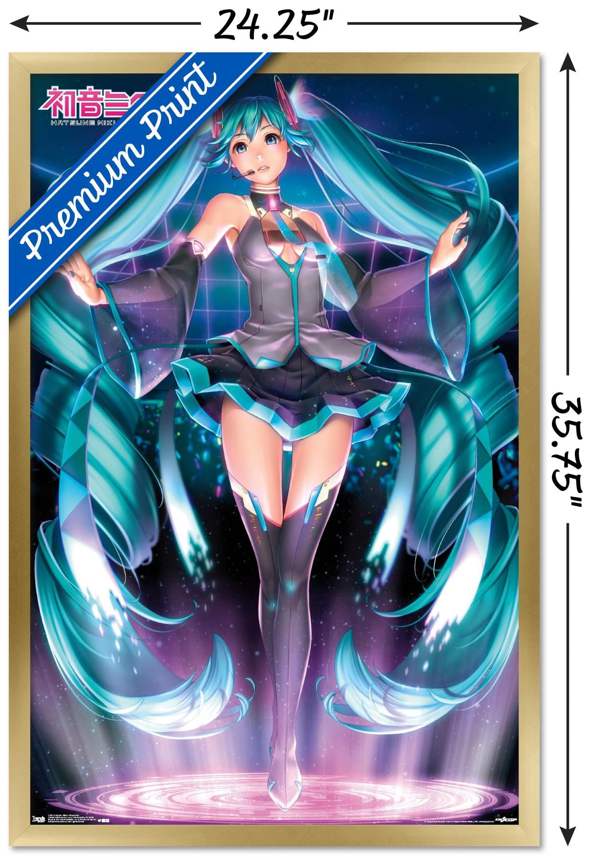 Hatsune Miku - Projection Wall Poster, 22.375" x 34", Framed