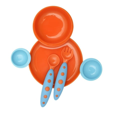 Boon Groovy Interlocking Plate & Bowl with Modware - Blue/Orange