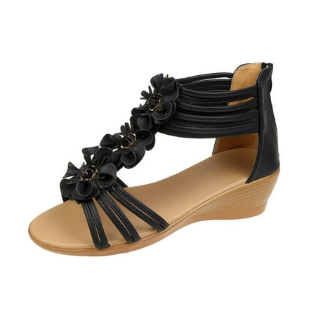 

Summer Saving Clearance Squishhappy Summer Womens Sandals Slippers Casual Women s Shoes Roman Casual Wedges Flower Sandals