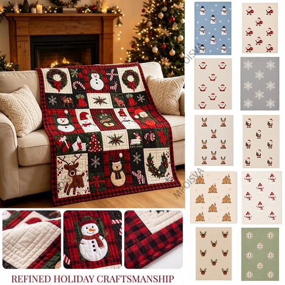 Christmas Throw Blanket Extra Large Snowman Reindeer Plaid Flannel Soft & Breathable for Sofa Bed Living Room Christmas Decorations Home Decor Gifts by MPOISVA