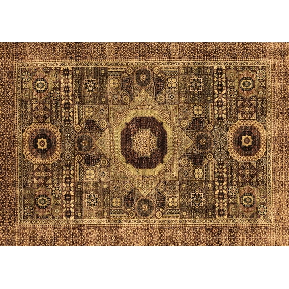 Ahgly Company Indoor Rectangle Abstract Brown Modern Area Rugs, 4' x 6'