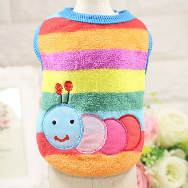 Fiudx Suéter para Perro, Suave Terciopelo Coral, Cómodo y Cálido, Diseño Multicolor Moderno, Fácil de Limpiar, Ropa para Cachorros Pequeños, Talla Xxs, Ideal para Mascotas Pequeñas.