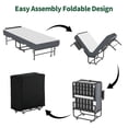 thumbnail image 5 of 75" Folding Bed Frame, Space Saving Rollaway Guest Bed, Heavy-Duty Metal Frame on Wheels, Portable Twin Bed for Adults, Black, 5 of 13