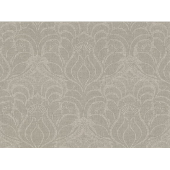 Warner Textures Sandor Grey Damask Wallpaper