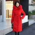 thumbnail image 6 of Somuwie Clearance Women's mid-length long-sleeved hooded casual warm cotton coat, 6 of 7