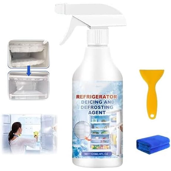 Defrosting Spray for Fridge Freezer, 4oz Fast-Acting Freezer Defroster Spray to Quickly Remove Ice, Refrigerator Cleaner & Ice Remover