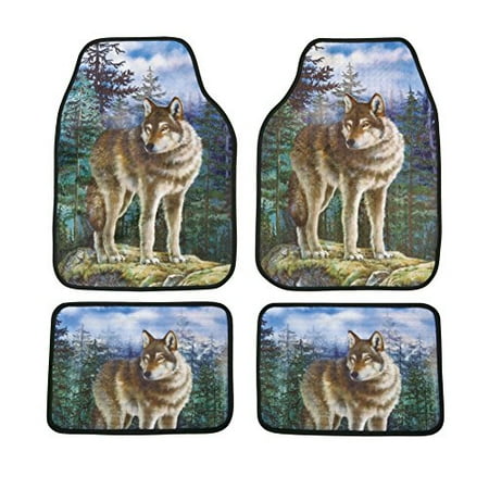 Collections Etc Nature Wolf Car Mats Set Of 4 Walmart Com