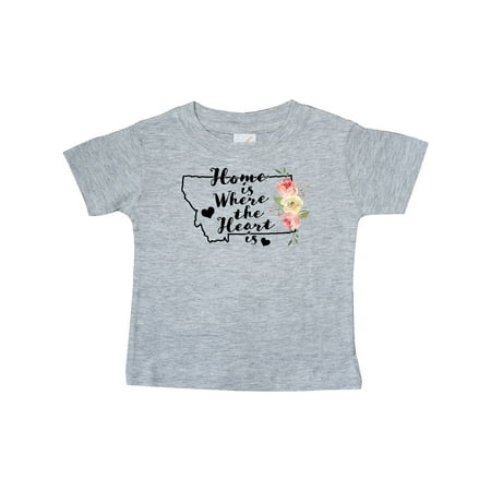 

Inktastic Montana Home is Where the Heart is with Watercolor Floral Gift Baby Boy or Baby Girl T-Shirt