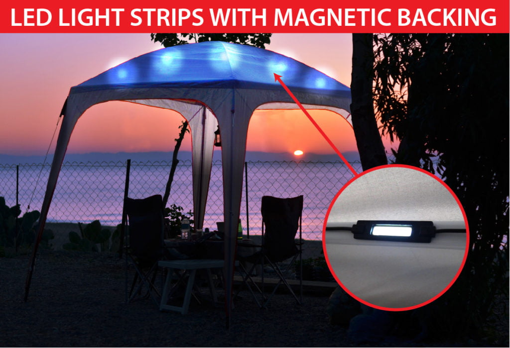 Garage or Utility Truck Car Bright White Bright Lighting for Camping Canopy Patio GigaTent Waterproof LED String Lights Magnetic Backs Deck Powered with USB or Electricity Outdoor Dimmable 