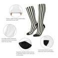 thumbnail image 2 of Bixox Black And White Thick Stripes Patterned Men's and Women's Knee Socks High Socks Outdoor Sports Socks, 2 of 5