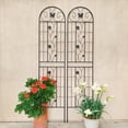 thumbnail image 5 of 2 Pack Rustproof Metal Garden Trellis 86.7" H x 19.7" W Black - Heavy Duty Outdoor Climbing Plant Support for Vines, Flowers, Patio & Garden, 5 of 12