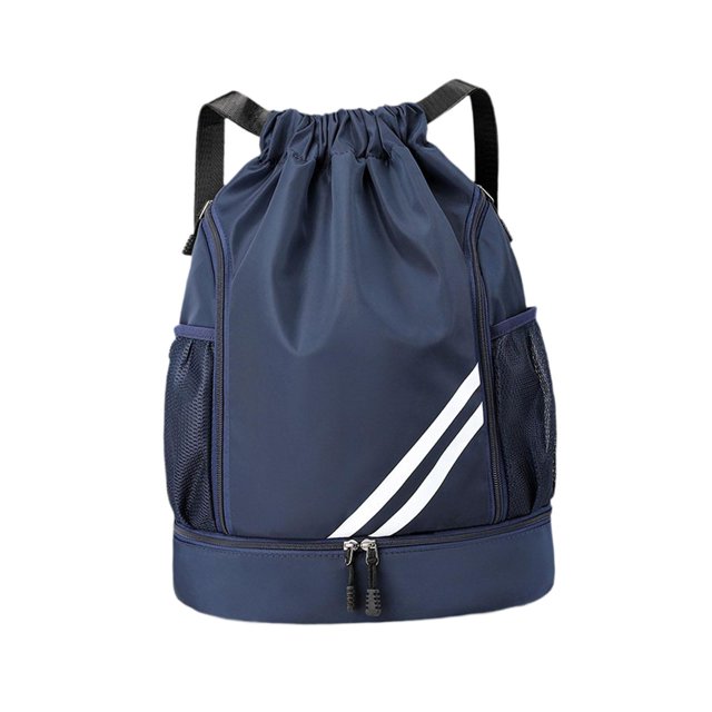 Mochila de baloncesto, bolsa de gimnasio plegable para fútbol, voleibol, pelota de Rugby Azul oscuro