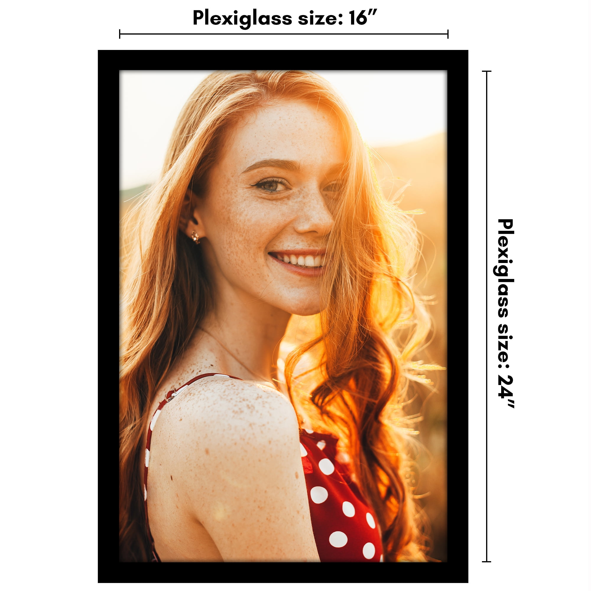 Americanflat 16x24 Poster Frame with Polished Plexiglass Wide Photo Frames Made Vertical Horizontal - Black