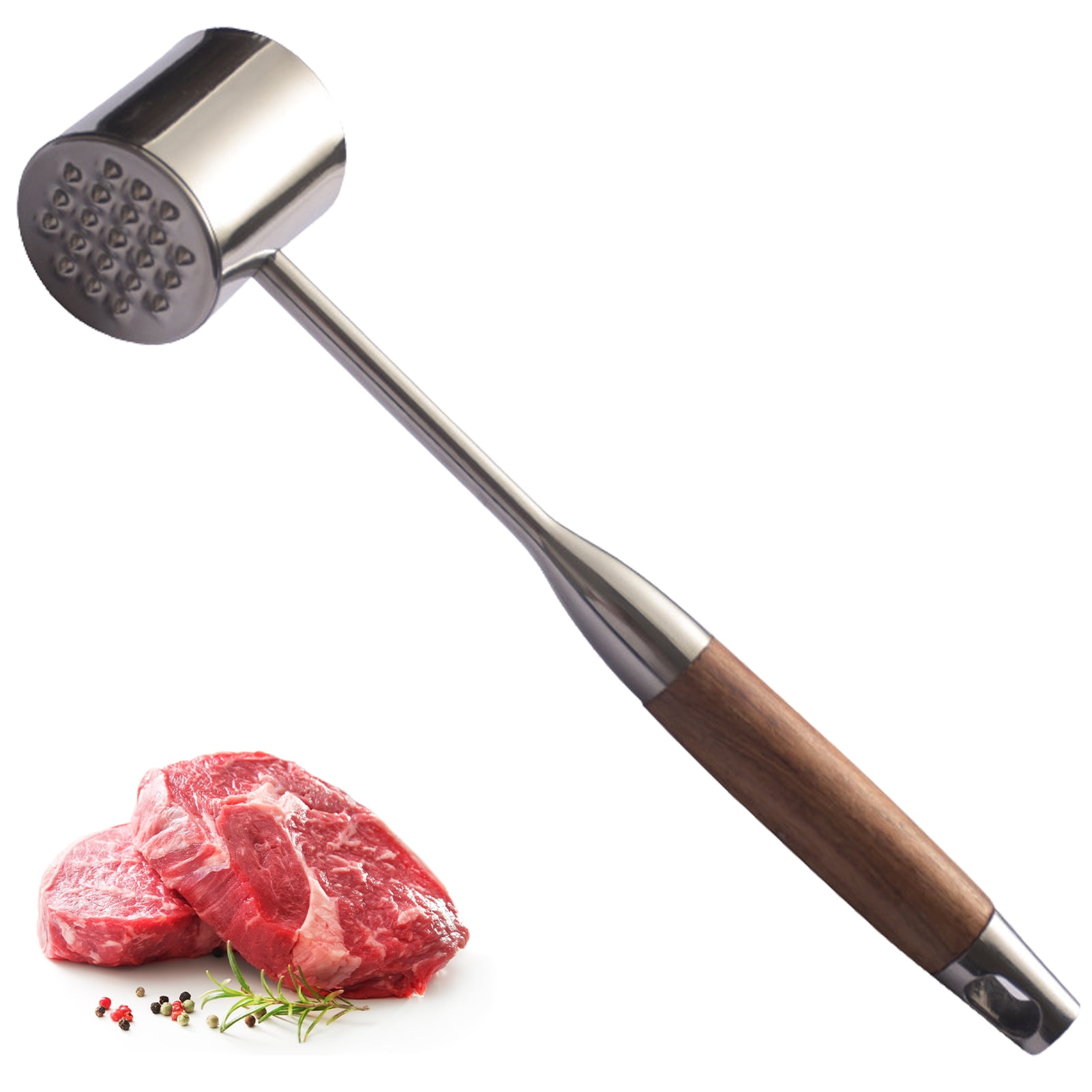 Stainless Steel Double Side Beaf Steak Mallet Meat Tenderizer Hammer HOT 
