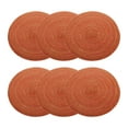 thumbnail image 1 of Uxcell 6 piezas de manteles trenzados redondos de 12" - Manteles redondos antideslizantes para mesas de comedor, lavables, con aislamiento térmico, manteles tejidos, naranja, 1 of 7