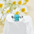 thumbnail image 5 of THOYAS Natural Turquoise Ring for Women 925 Sterling Silver Genuine Rectangle Turquoise Ring Jewelry Gifts for Mom Wife, 5 of 7