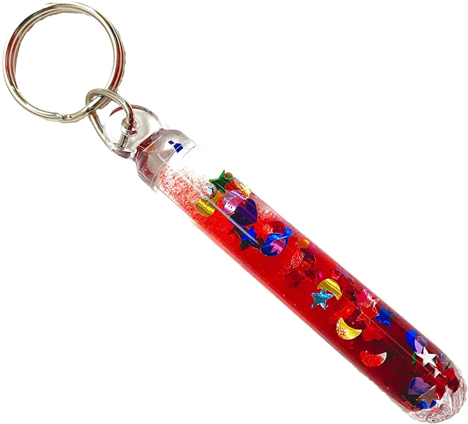 Glitter Wand Key Chain Key Ring Set of Four Randomly Selected Color Key Tags