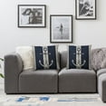 thumbnail image 3 of Acheng 2Pack Nautical Sailing Throw Pillow Cover Navy Blue with Anchor/Compass Pattern Waist Cushion Cover Ocean Beach Home Decor Pillowcases,for Sofa Couch Patio White, 3 of 6