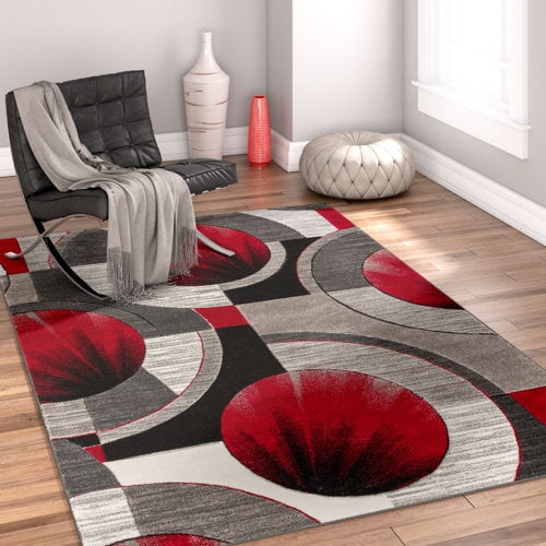Well Woven Yolo Red/Gray Area Rug