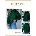 thumbnail image 2 of HOTAPEI Turtleneck Sweaters for Women Green Oversized Cable Knit Sweater Soft Comfy Pullover Sweaters Pullover Knit Winter Tops, 2 of 5