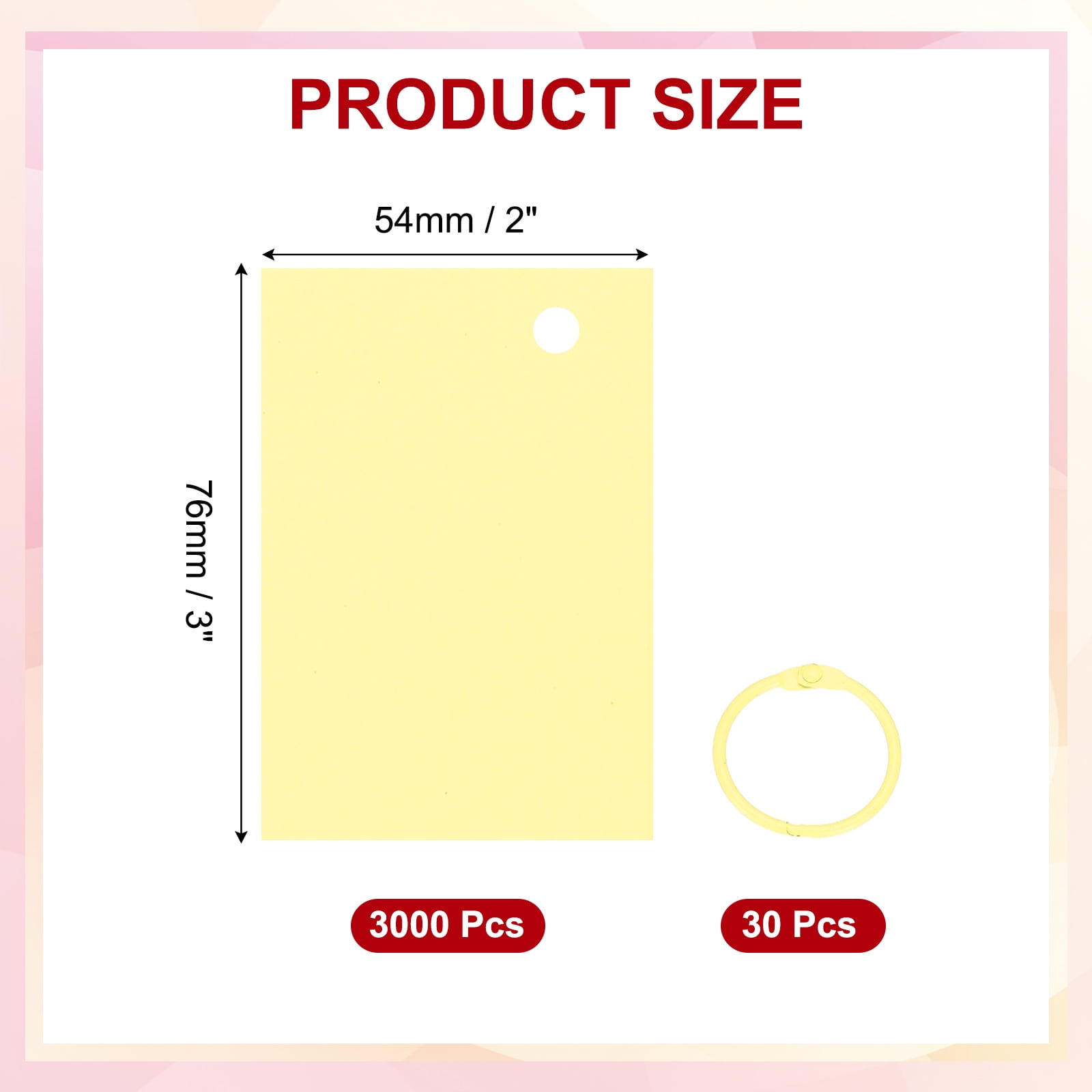 3"x2" Blank Paper Business Cards 3000 Pack Small Index Flash Cards Words Message Note Card Mini Paper Tags for DIY Craft Scrapbooking, Light Yellow