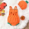thumbnail image 4 of TBWNWG Infant Halloween Costume,Baby Girls Halloween Pumpkin Romper Outfit Sleeveless Jumpsuit with Hat Cute for Party Play,Size 12-18 Months, 4 of 6
