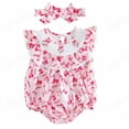 thumbnail image 2 of JUMEYU Baby Bodysuit Girl Baby Girls Romper Cute Bodysuit Short Sleeve Playsuits Jumpsuit Infant Summer Clothes 0 3 6 9 12 18 24 Months (Pink,6-12 Months), 2 of 6