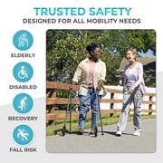 Stander Space Saver Walker, Lightweight Folding Walker for Seniors, Adult Walker with Wheels, Two Wheeled Rolling Walker with Rear Ski Glides, Black Walnut