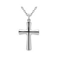 thumbnail image 1 of Sterling Silver Polished Cross Pendant Necklace with Chain, 1 of 4