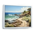 thumbnail image 2 of Designart "Coastal Pathway Rocky Beach painting" Nautical & Beach Floater Framed Wall Art Living Room, 2 of 7