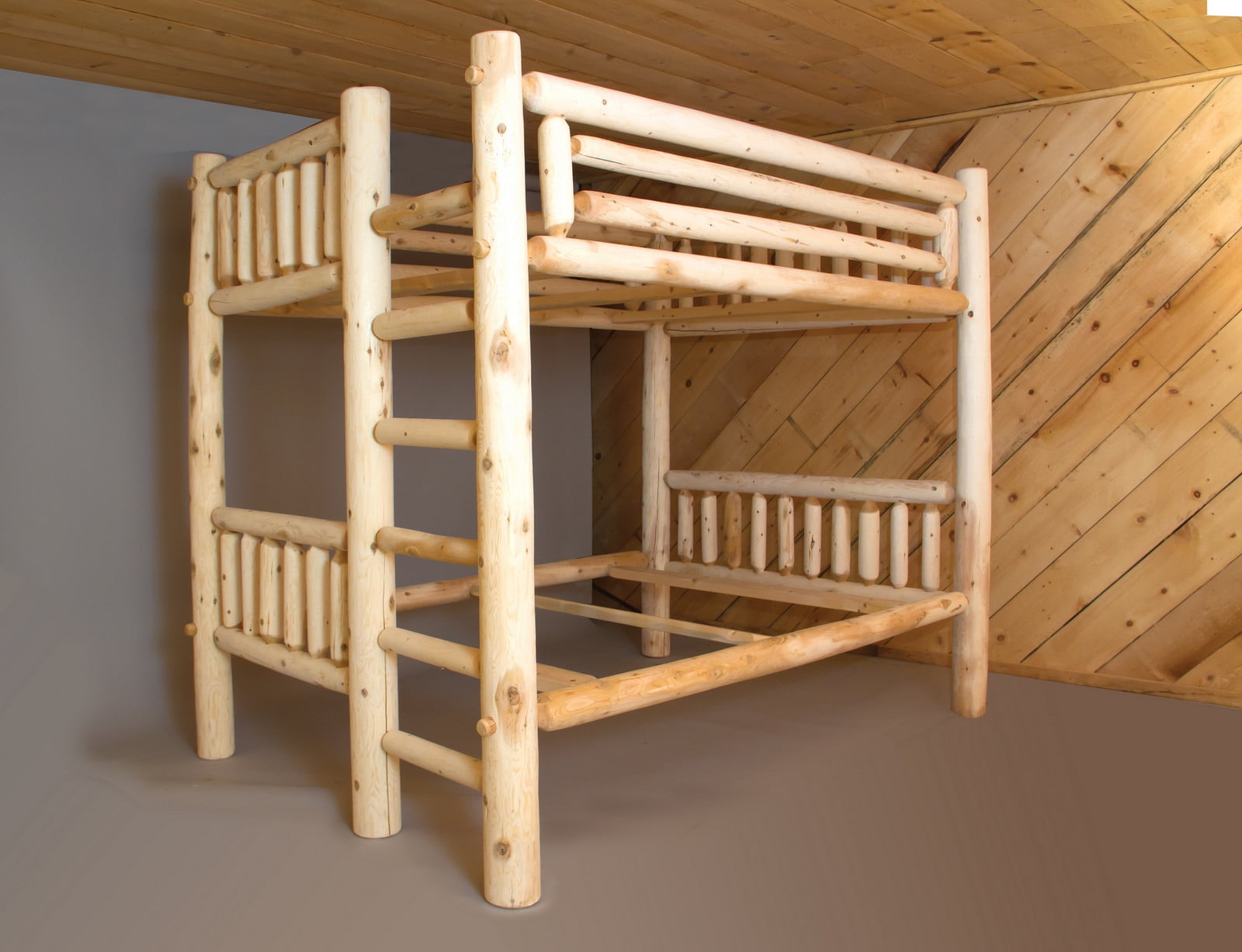 Furniture Barn Usa Rustic White Cedar Log Bunk Bed Com