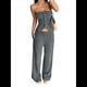 thumbnail image 1 of Conjuntos de Dos Piezas de Verano para Mujer 2025: Top de Tubo de Punto Acanalado, Pantalones de Pierna , Conjuntos Casuales para Estar en Casa y Viajar. Gris XL, 1 of 9
