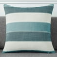 thumbnail image 2 of Pack of 2 Farmhouse Stripe Check Throw Pillow Covers Set Case Cotton Linen Decorative Pillowcases Cushion Cover for Couch Bench Sofa 20x20Inch Teal Blue, 2 of 6