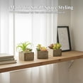 thumbnail image 3 of Artificial Succulents Indoor, Set of 3 Mini Potted Greenery in Rustic Wood Planters, Tabletop Accent for Office, Bathroom Shelf, No Watering, 3 of 9