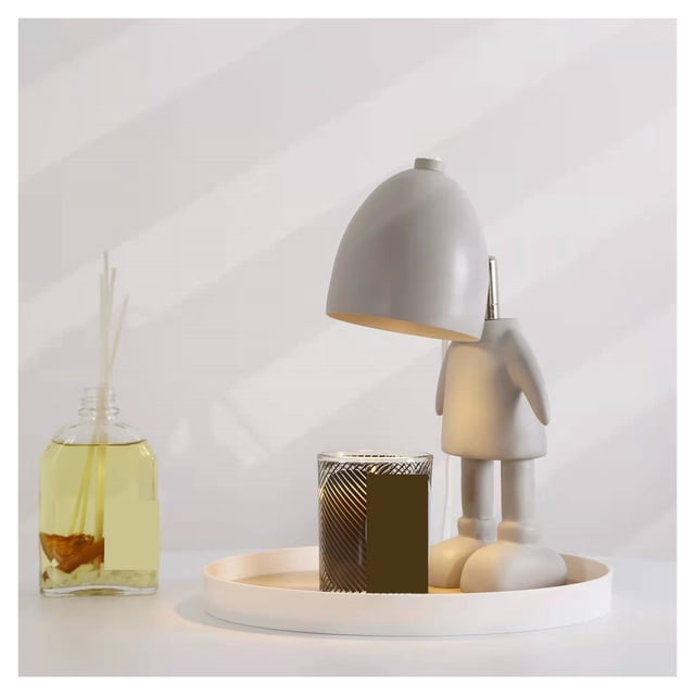 Handmade Warmer Robot Art Desk Table Lamp Candle Warmer + Gift For Halogen Bulb ,Long Lasting