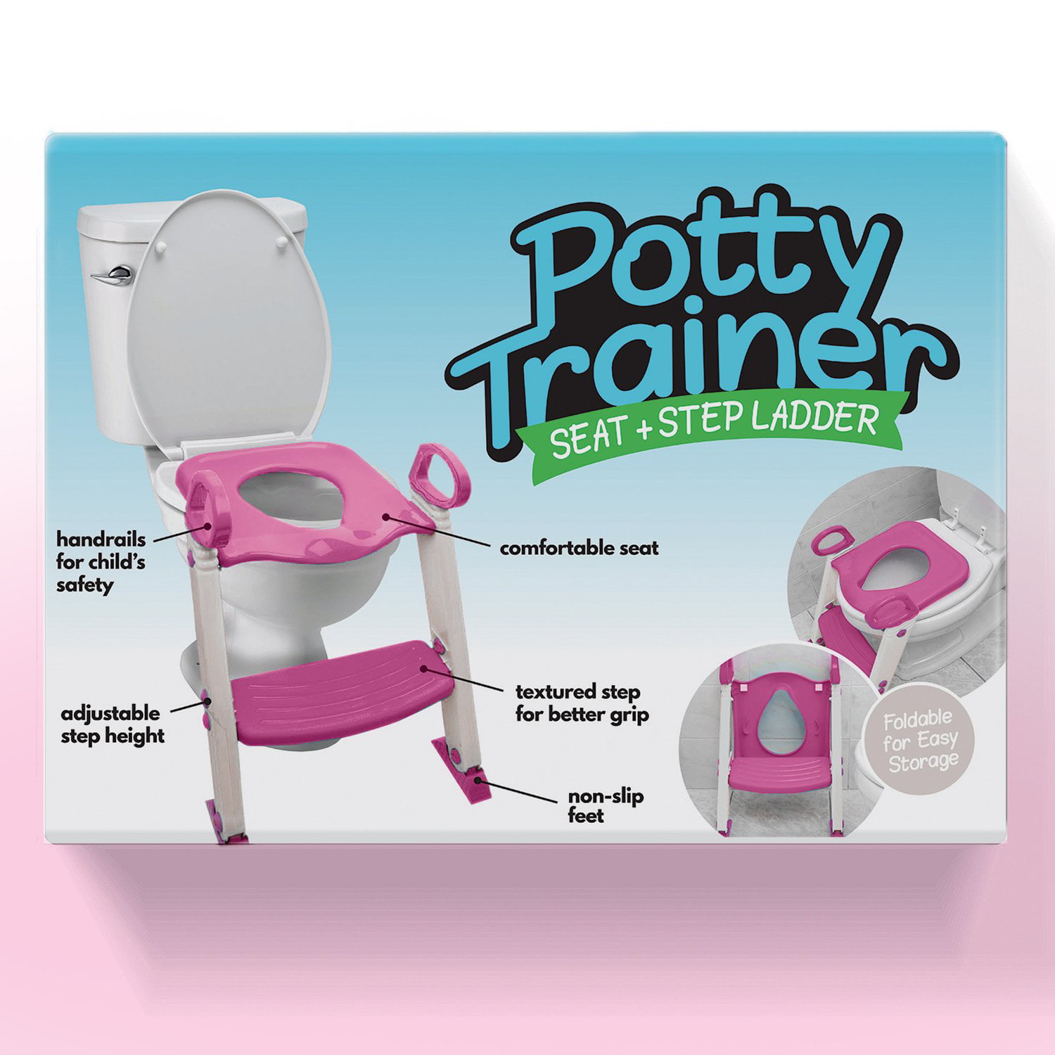 Potty Training Seat Toilet w/Step Stool Ladder & Splash Guard, Kids