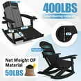 thumbnail image 2 of WINSOON Adirondack Chair Composite Rocking Chair Outdoor Weatherproof Plastic Adjustable -Black, 2 of 7