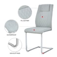 thumbnail image 5 of Dining Living Room Chairs Upholstered Chair with Silver Metal Legs,  Modern Meeting  Side Chairs with Faux Leather Padded Seat, for Kitchen, Meeting Room, Living, Bedroom, Dining Room, Set of 6, 5 of 7