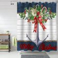 thumbnail image 6 of Christmas Shower Curtain Nautical Anchor Berry Shower Curtains for Bathroom Decor Wood Grain for Christmas Decoration Bath Curtains Sets with Hooks Waterproof 72" W x 72" L, 6 of 6