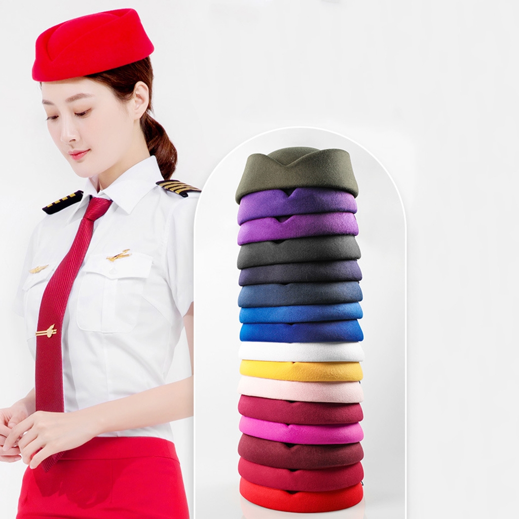 Aurgiarme Women Stewardess Costume Accessories Flight Attendant Hat for ...