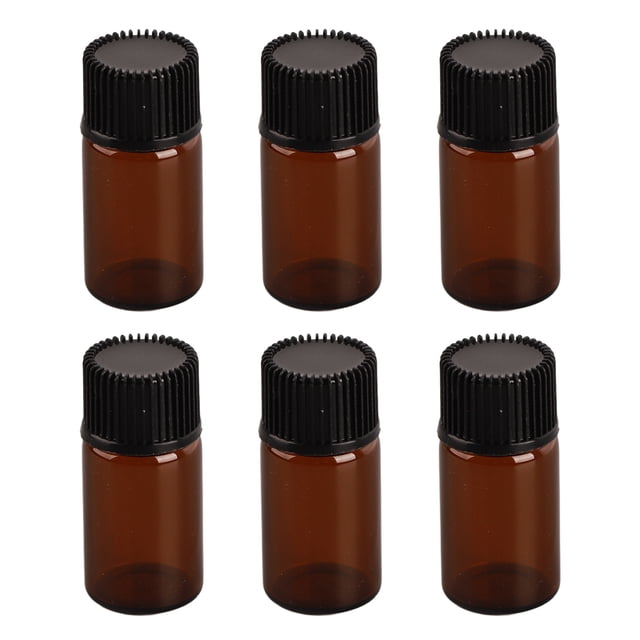 Botellas de aceite esencial, 100 unidades de botellas de aceite esencial, botellas de color ámbar, botellas de aceite vacías, uso conveniente