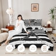 thumbnail image 3 of Erosebridal Teens Baseball Gamer Ice Cream Drip Full Size Comforter Sets 3 Pieces,USA Flag Waffle Bedding Sets for Kids Boys Girls,Black Reversible,Lightweight Room Decor, 3 of 6