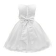 thumbnail image 3 of Jowowha Kids Girls Wedding Party Rose Bowknot Petals Flower Girl Dress Princess Pageant Bridesmaid White 2, 3 of 6