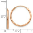 thumbnail image 3 of 14K Rose Gold Polished Endless Tube Hoop Earrings, 3 of 3